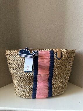 VINYARD VINES x Target XL SEAGRASS Straw Fully Lined Beach Tote BRAND NEW